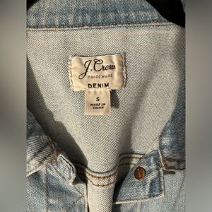 J Crew light wash cropped denim jacket.